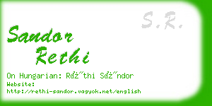 sandor rethi business card
